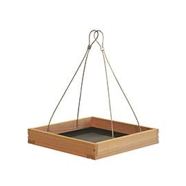 Perky-Pet 50178 Hanging Tray Bird Feeder, 1.6 lb, Metal/Pine, 9-1/4 in H