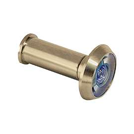 Prosource LR-002SN-PS Door Viewer, 200 deg Viewing, 1-3/8 to 1-3/4 in Thick Door, Solid Brass, Satin Nickel