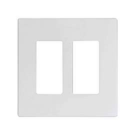 Eaton Wiring Devices Aspire 9522WS Wallplate, 4-1/2 in L, 4.56 in W, 2 -Gang, Polycarbonate, White, High-Gloss