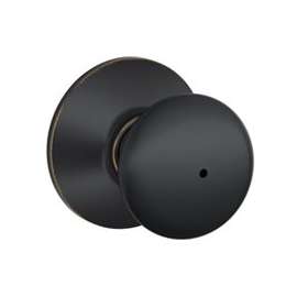 Schlage Plymouth Series F40VPLY716 Privacy Door Knob, Brass, Aged Bronze