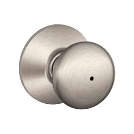Schlage Plymouth Series F40VPLY619 Privacy Door Knob, Brass, Satin Nickel