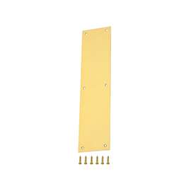 ProSource 32238BBB-PS Push Plate, Aluminum, Brass, 15 in L, 3-1/2 in W, 0.8 mm Thick
