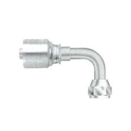 GATES MegaCrimp G251800404 Hose Elbow, 1/4 in, Female Flare, 90 deg Angle, Steel, Zinc