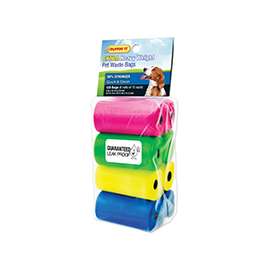 RUFFIN'IT 19321 Dog Waste Bag, Plastic, Assorted Neon