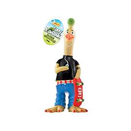 RUFFIN'IT 80535 Dog Toy, S, Tony Mohawk Chicken, Rubber