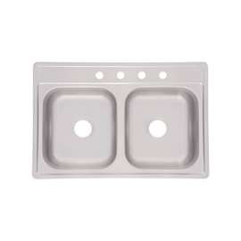 KINDRED FDS704NB Kitchen Sink, 14 in W, 15-1/2 in D Bowl, Stainless Steel