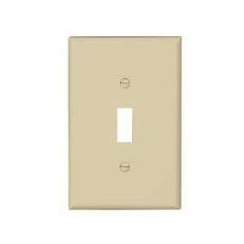 Eaton Wiring Devices PJ1V-10-L Switch Wallplate, 4.87 in L, 3.13 in W, 1 -Gang, Polycarbonate, Ivory, Smooth