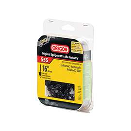 Oregon S55 Chainsaw Chain, 16 in L Bar, 3/8 in TPI/Pitch, 55-Link