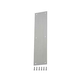 ProSource 32238TNB-PS Push Plate, Aluminum, Satin Nickel, 15 in L, 3-1/2 in W, 0.8 mm Thick