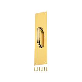 ProSource 32239BBB-PS Door Pull Plate, 3-1/2 in W, 15 in D, 1-5/8 in H, Aluminum, Brass
