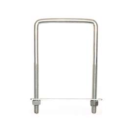 ProSource LR355 U-Bolt, 3/8 in Thread, 3-3/4 in L Thread, Steel, Zinc