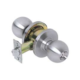 Tell Manufacturing Empire Series CL100008 Entry Ball Knob, Steel, Satin Chrome