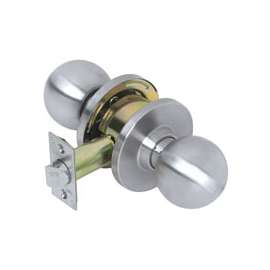 Tell Manufacturing CL100002 Passage Door Knob, Steel, Satin Chrome