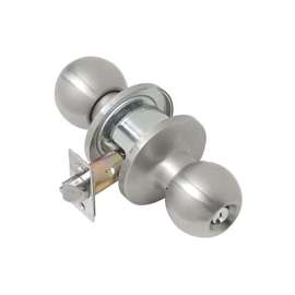 Tell Manufacturing CL100053 Entry Ball Knob, Steel, Satin Stainless