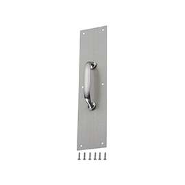 ProSource 32239TNB-PS Door Pull Plate, 3-1/2 in W, 15 in D, 1-5/8 in H, Aluminum, Satin Nickel