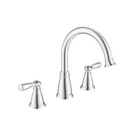 Moen Banbury Series 86924 Tub Faucet, 16 gpm, 2-Faucet Handle, Lever Handle, Stainless Steel, Chrome Plated