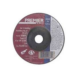 Depressed Center Wheel, 4 in Dia, 1/4 in Thick, 5/8 in Arbor, 24 Grit
