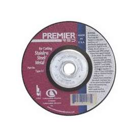 Premier Red Abrasive Wheels for Light Grinding/Cutting, 4 1/2in Dia, 5/8in Arbor