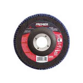 Premier Red Zirconia Alumina Type 27 Flap Discs, 4 1/2", 120 Grit, 7/8 in Arbor