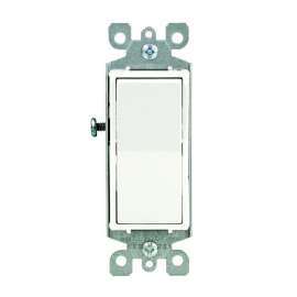 Leviton Decora M42-05603-2WM Rocker Switch with Ground Screw, 120/277 V, Wall Mounting, Thermoplastic, White