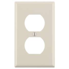 Leviton M56-78003-TMP Receptacle Wallplate, 4-1/2 in L, 2-3/4 in W, 1 -Gang, Plastic, Light Almond, Smooth