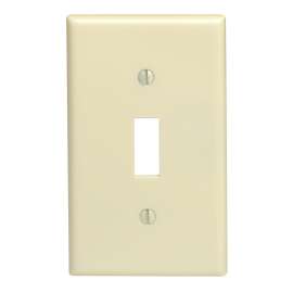 Leviton M25-86001-IMP Wallplate, 4-1/2 in L, 2-3/4 in W, 1 -Gang, Thermoset, Ivory, Smooth