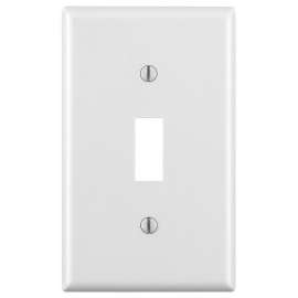 Leviton M24-88001-WMP Wallplate, 4-1/2 in L, 2-3/4 in W, 1 -Gang, Thermoset, White, Smooth