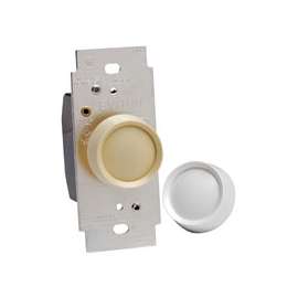 Leviton R00-RDL06-0TW Rotary Dimmer, 120 V, 600 W, CFL, Halogen, Incandescent, LED Lamp, 3-Way, White