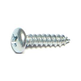 MIDWEST FASTENER 03240 Screw, #8 Thread, Coarse Thread, Pan Head, Phillips Drive, Self-Tapping, Sharp Point, Steel, Zinc