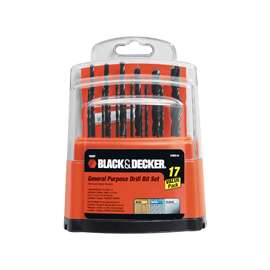 Black+Decker 15097 Workbench Drill Bit Set, Steel, 17-Piece, For most DIY Projects