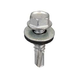 Acorn International SW-MM141G250 Screw, #14 Thread, Hex Drive, Self-Drilling, Self-Tapping Point, Galvanized Steel