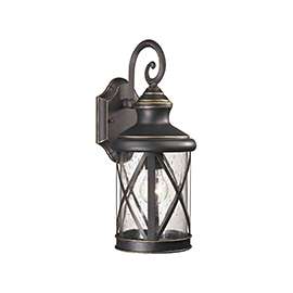 Boston Harbor LT-H04 Single Light Outdoor Wall Lantern, 120 V, 60 W, A19 or CFL Lamp, Steel Fixture
