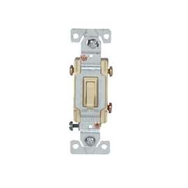 Eaton Wiring Devices 5223V-7V-BU Toggle Switch, 15 A, 120 V, Screw Terminal, Ivory