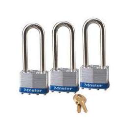 Master Lock 1TRILJ Padlock, Keyed Alike Key, 5/16 in Dia Shackle, 2-1/2 in H Shackle, Steel Shackle, Steel Body