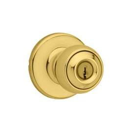 Kwikset 400P 3 SMT K3 Keyed Entry Knob, Polished Brass