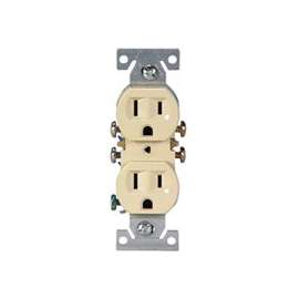Eaton Wiring Devices C270V Duplex Receptacle, 2 -Pole, 15 A, 125 V, Push-in, Side Wiring, NEMA: 5-15R, Ivory