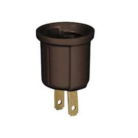 Eaton Wiring Devices BP738B Lamp Holder Adapter, 660 W, 1-Outlet, Thermoplastic, Brown
