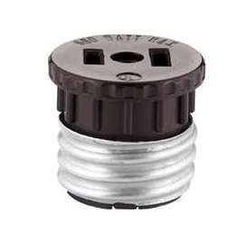 Eaton Wiring Devices BP758B Lamp Holder Adapter, 660 W, 1-Outlet, Brown
