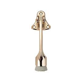 ProSource CL-230BB-PS Door Holder, 5-3/8 in L, 1-5/8 in W, 2 in H, Attaches to Door Mounting, Rubber/Zinc, Brass