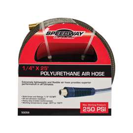 Speedway 50059 Heavy-Duty Air Hose, 1/4 in ID, NPT, Polyurethane