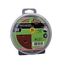 Gator 4344 Sanding Disc, 5 in Dia, 80 Grit, Medium, Aluminum Oxide Abrasive, Vented