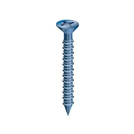 COBRA ANCHORS 632W Screw, 1/4 in Thread, 2-1/4 in L, Flat Head, Phillips, Robertson Drive, Steel, Fluorocarbon-Coated