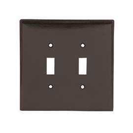 Eaton Wiring Devices 2149B-BOX Wallplate, 5-1/4 in L, 5.31 in W, 2 -Gang, Thermoset, Brown