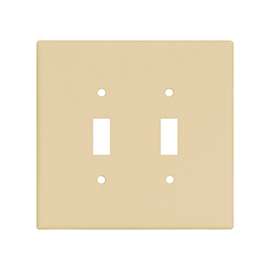Eaton Wiring Devices 2149V-BOX Wallplate, 5-1/4 in L, 5.31 in W, 2 -Gang, Thermoset, Ivory