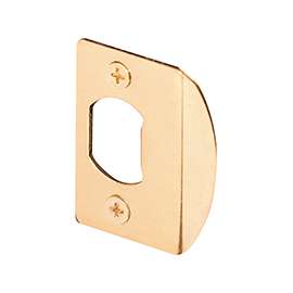 Defender Security E 2307 Door Strike, 2-1/4 in L, 1-7/16 in W, Steel, Brass