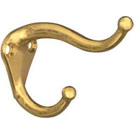 2PK BRS Coat/Hat Hook
