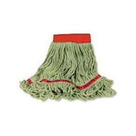 Rubbermaid Swinger Loop FGC25306 GR00 Looped-End, Shrinkless Wet Mop Head, 5 in Headband, Cotton/Synthetic, Green