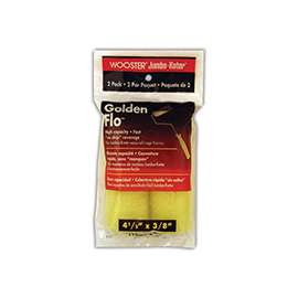 WOOSTER RR315-6 1/2 Paint Roller Cover, 3/8 in Thick Nap, 6-1/2 in L, Fabric Cover, Yellow