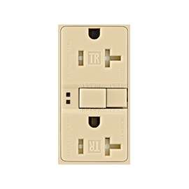 Eaton Wiring Devices TRSGF20V GFCI Duplex Receptacle, 2 -Pole, 20 A, 125 V, Back, Side Wiring, NEMA: 5-20R, Ivory