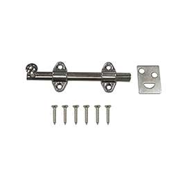 ProSource 23260-SC-PS Surface Bolt, 0.7 in Bolt Head, 4 in L Bolt, Satin Chrome